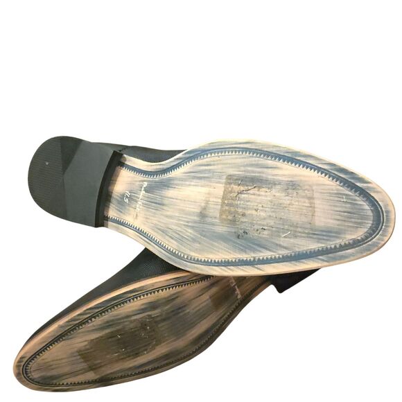 Modern Fiction Black Leather Oxfords Accent 11.5 Preppy Old Money Collegiate - Picture 11 of 13